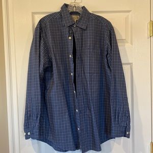 Blue Duluth button down shirt